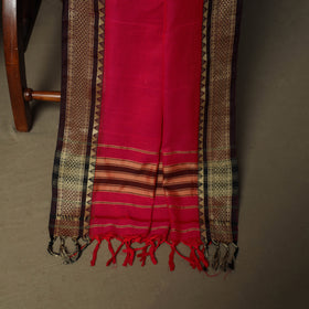 Red - Dharwad Woven Mercerised Cotton 3pc Unstitched Dress Material Suit Set 06