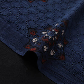 Natural Dyed Ajrakh Hand Block Print Cotton Hakoba Fabric 61