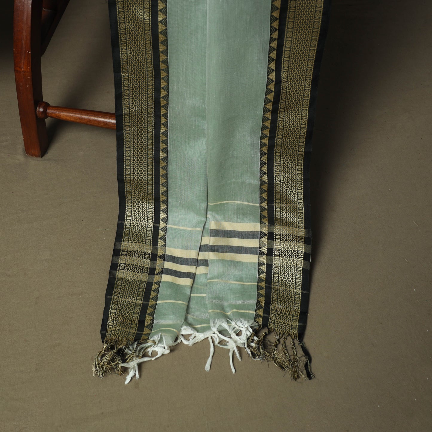 Green - Dharwad Woven Mercerised Cotton 3pc Unstitched Dress Material Suit Set 07
