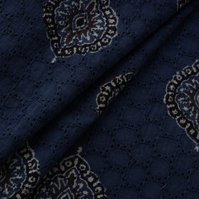 Natural Dyed Ajrakh Hand Block Print Cotton Hakoba Fabric 62
