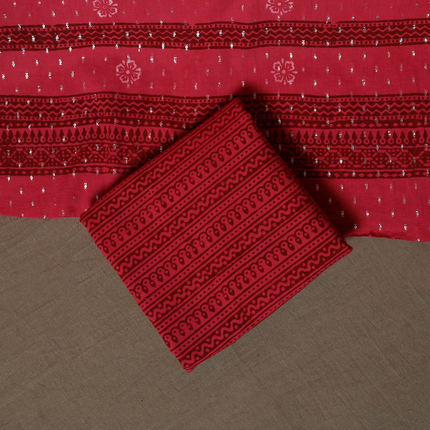 Bagh Hand Block Print Cotton 3pc Unstitched Dress Material Suit Set 24