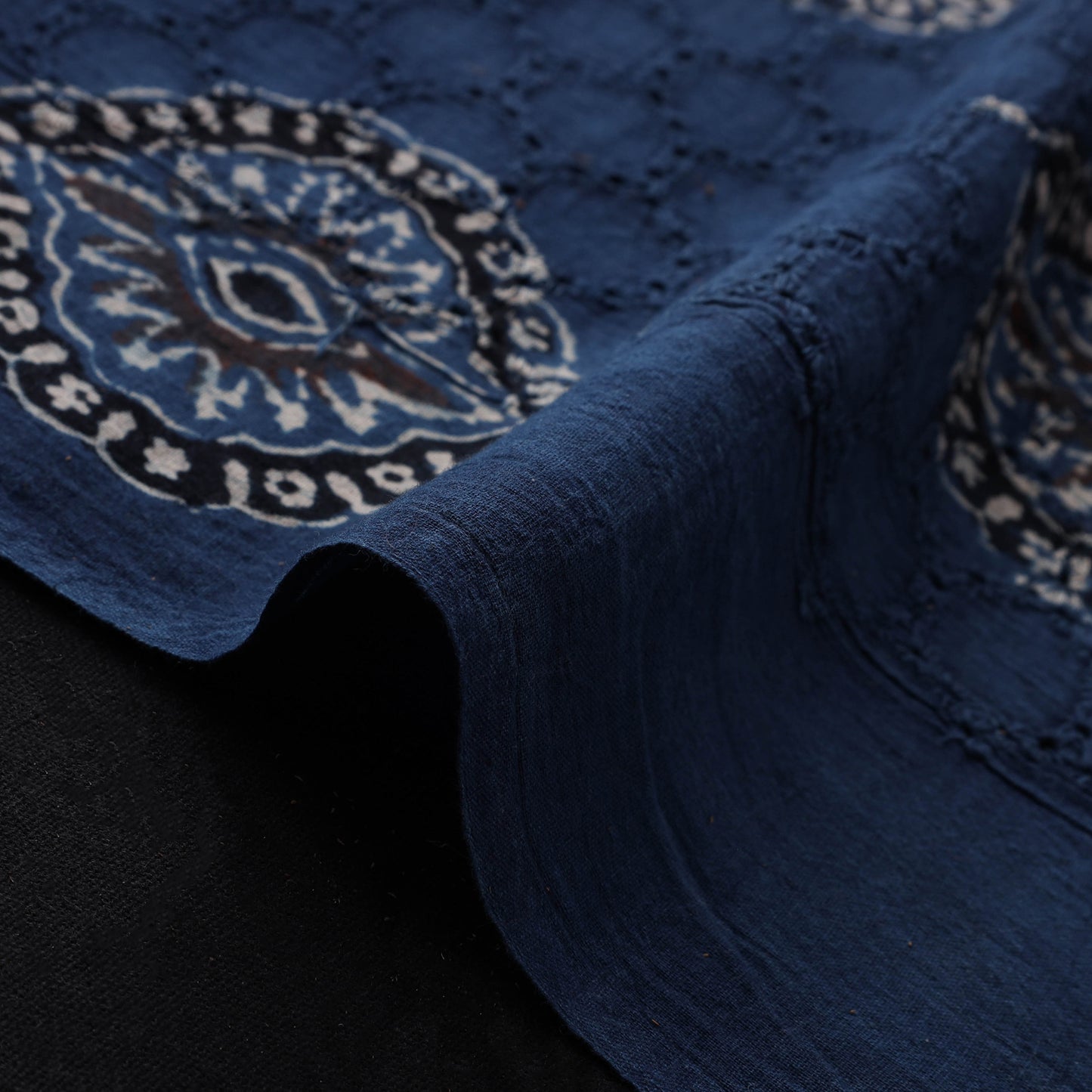 Natural Dyed Ajrakh Hand Block Print Cotton Hakoba Fabric 62