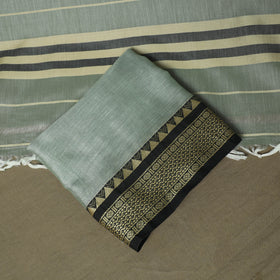 Green - Dharwad Woven Mercerised Cotton 3pc Unstitched Dress Material Suit Set 07