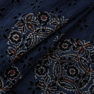 Natural Dyed Ajrakh Hand Block Print Cotton Hakoba Fabric 63
