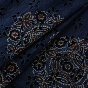 Natural Dyed Ajrakh Hand Block Print Cotton Hakoba Fabric 63