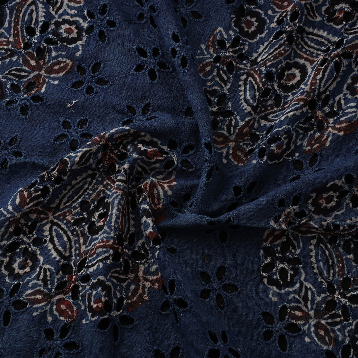 Natural Dyed Ajrakh Hand Block Print Cotton Hakoba Fabric 63