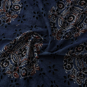 Natural Dyed Ajrakh Hand Block Print Cotton Hakoba Fabric 63