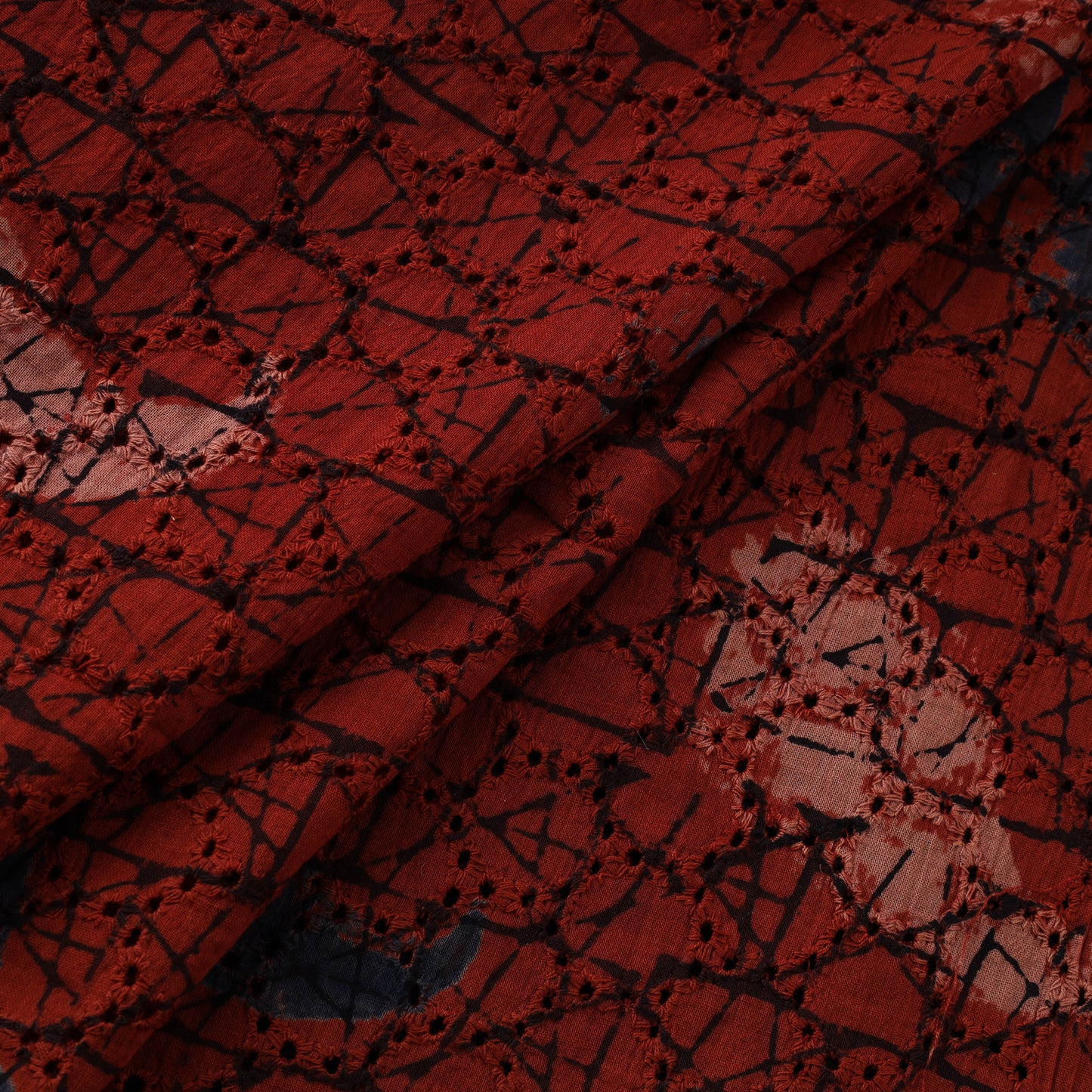 Natural Dyed Ajrakh Hand Block Print Cotton Hakoba Fabric 64