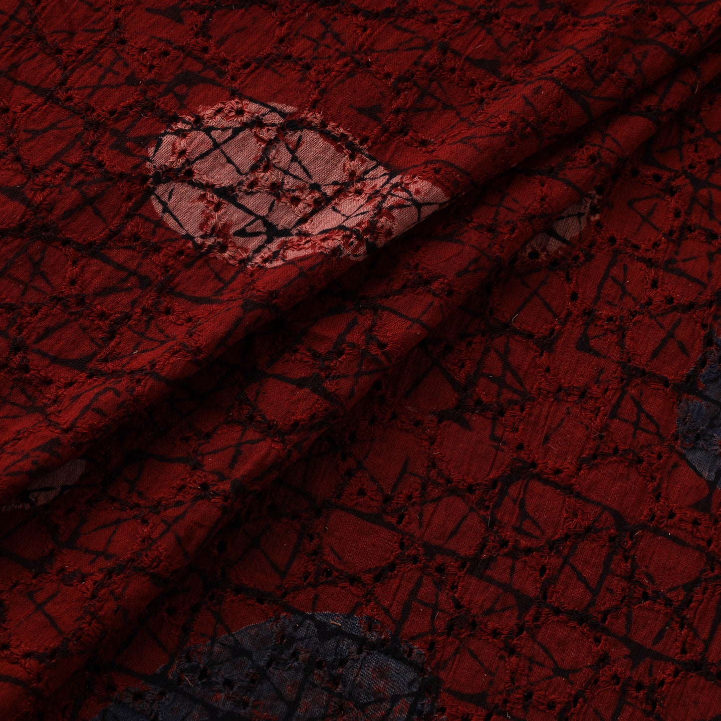 Natural Dyed Ajrakh Hand Block Print Cotton Hakoba Fabric 65