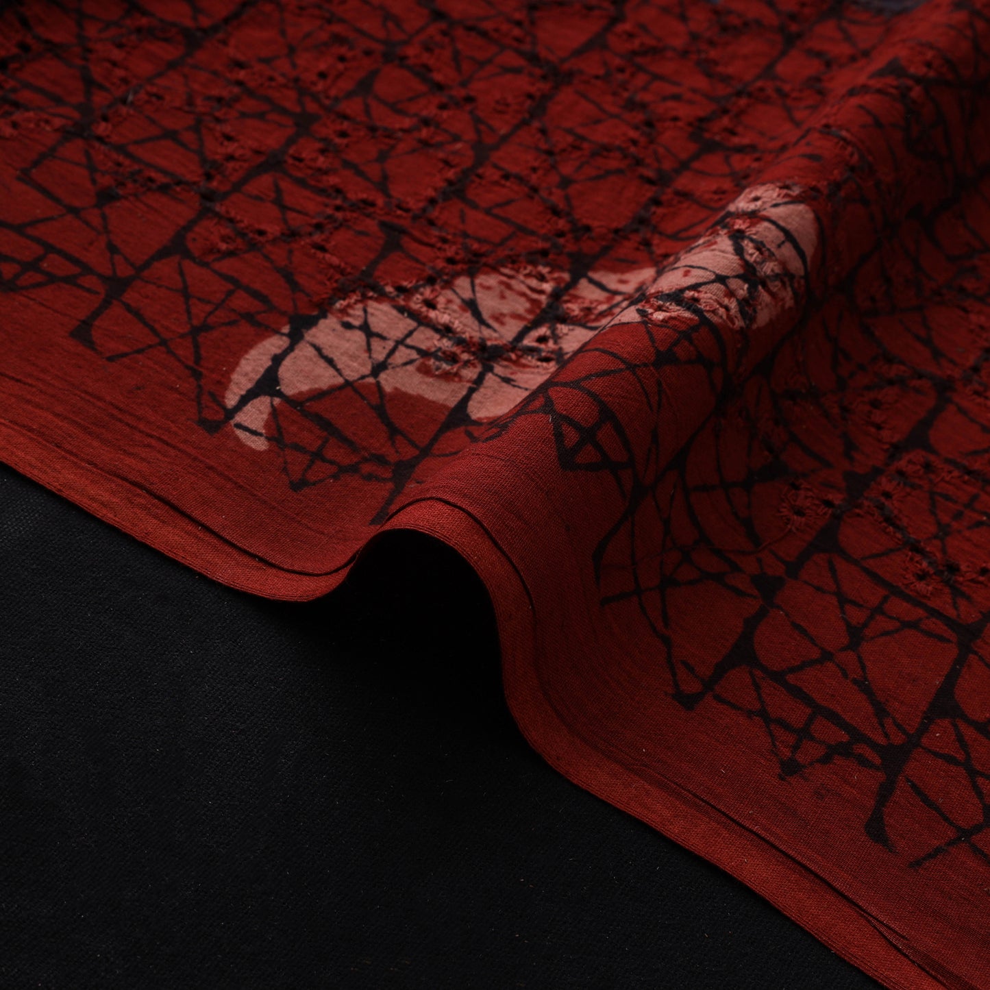 Natural Dyed Ajrakh Hand Block Print Cotton Hakoba Fabric 65