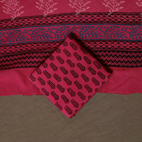 Bagh Hand Block Print Cotton 3pc Unstitched Dress Material Suit Set 26