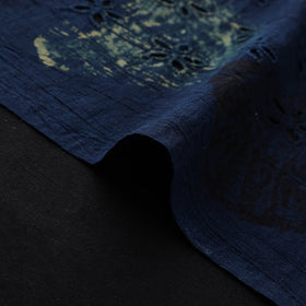 Natural Dyed Ajrakh Hand Block Print Cotton Hakoba Fabric 66