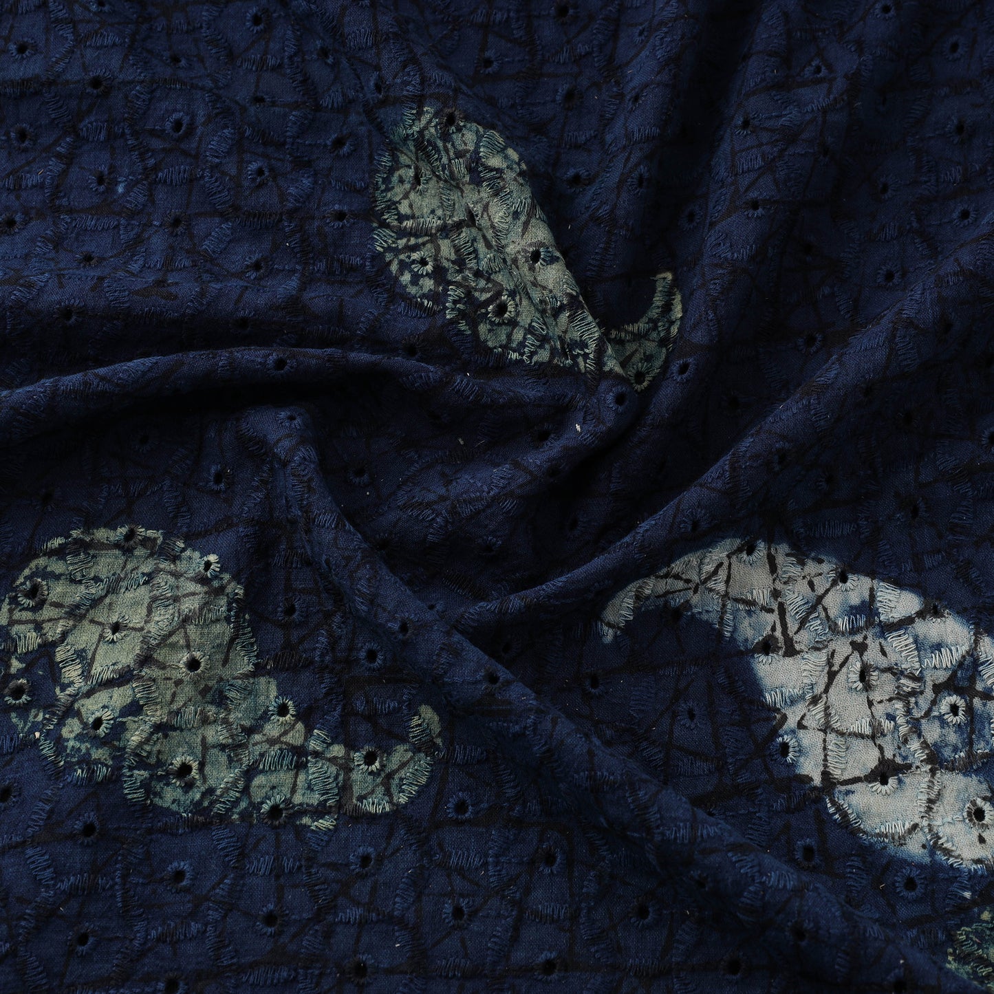Natural Dyed Ajrakh Hand Block Print Cotton Hakoba Fabric 67