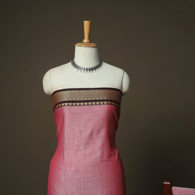 Pink - Dharwad Woven Mercerised Cotton 3pc Unstitched Dress Material Suit Set 10