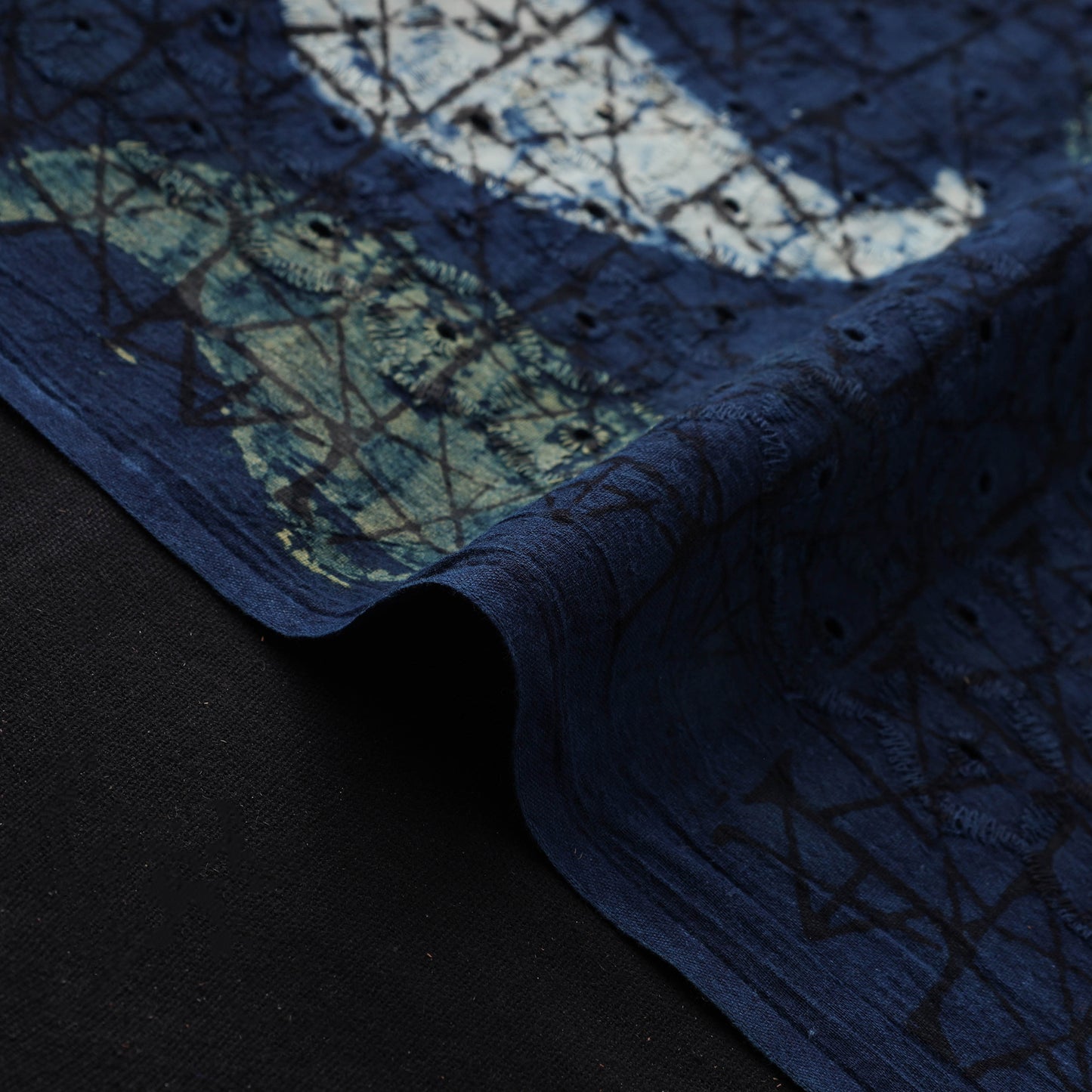 Natural Dyed Ajrakh Hand Block Print Cotton Hakoba Fabric 67