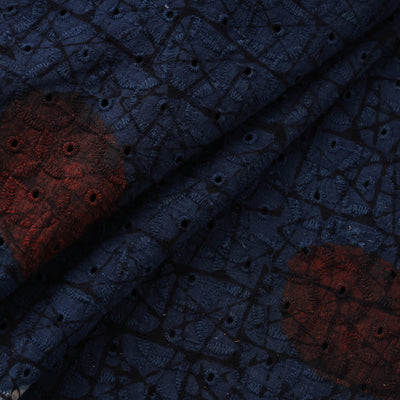 Natural Dyed Ajrakh Hand Block Print Cotton Hakoba Fabric 68