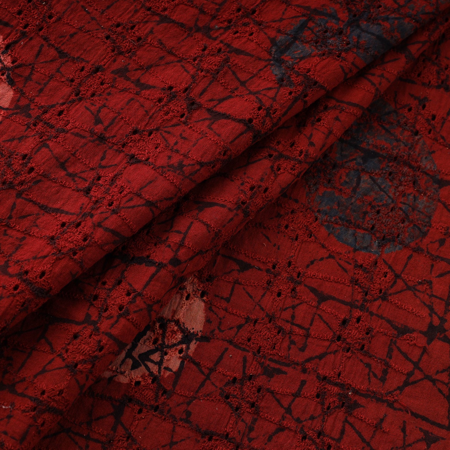 Natural Dyed Ajrakh Hand Block Print Cotton Hakoba Fabric 69