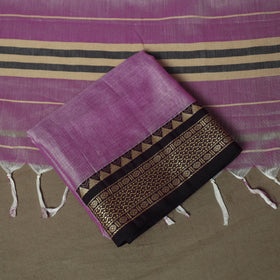 Purple - Dharwad Woven Mercerised Cotton 3pc Unstitched Dress Material Suit Set 11