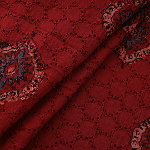 Natural Dyed Ajrakh Hand Block Print Cotton Hakoba Fabric 70