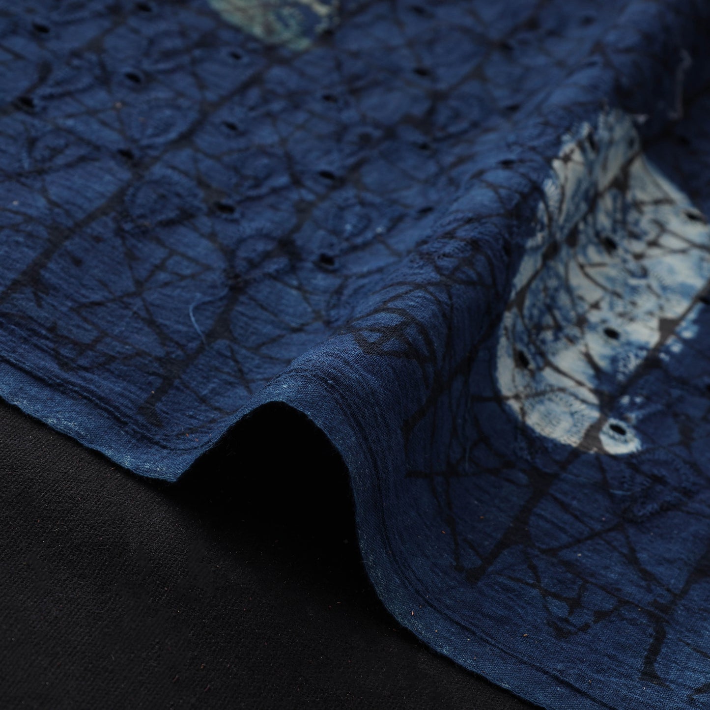 Natural Dyed Ajrakh Hand Block Print Cotton Hakoba Fabric 71