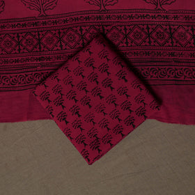 Bagh Hand Block Print Cotton 3pc Unstitched Dress Material Suit Set 30