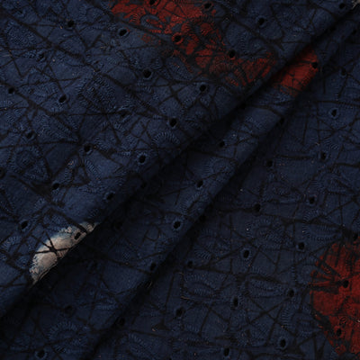 Natural Dyed Ajrakh Hand Block Print Cotton Hakoba Fabric 72