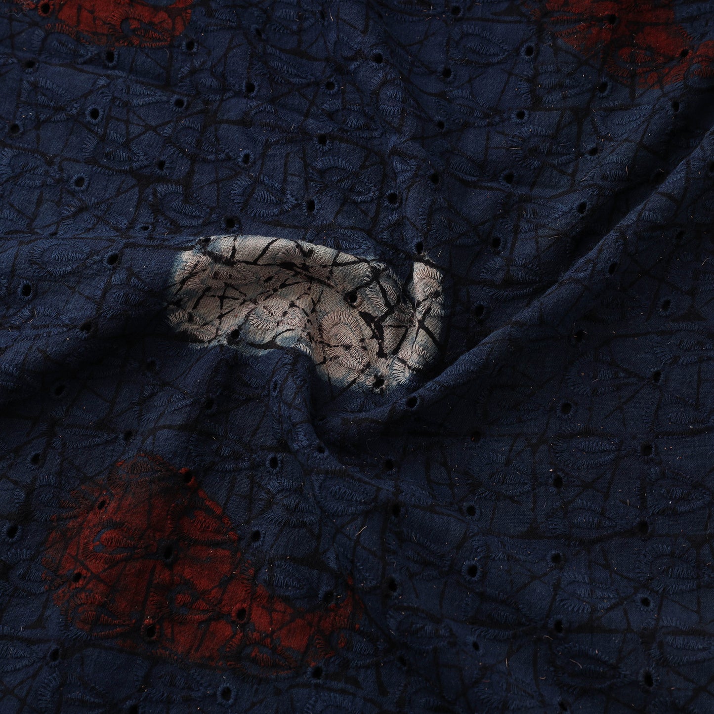 Natural Dyed Ajrakh Hand Block Print Cotton Hakoba Fabric 72