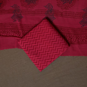 Bagh Hand Block Print Cotton 3pc Unstitched Dress Material Suit Set 31