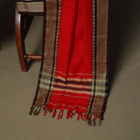 Red - Dharwad Woven Mercerised Cotton 3pc Unstitched Dress Material Suit Set 14