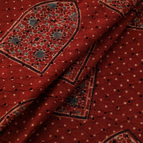 Natural Dyed Ajrakh Hand Block Print Cotton Hakoba Fabric 73