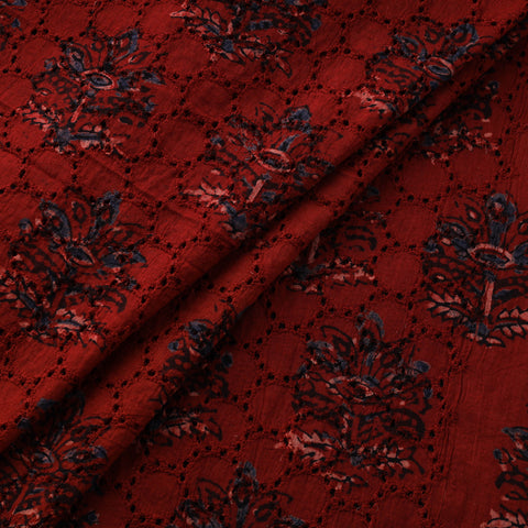 Natural Dyed Ajrakh Hand Block Print Cotton Hakoba Fabric 74