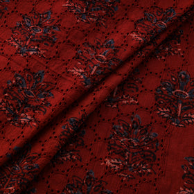 Natural Dyed Ajrakh Hand Block Print Cotton Hakoba Fabric 74