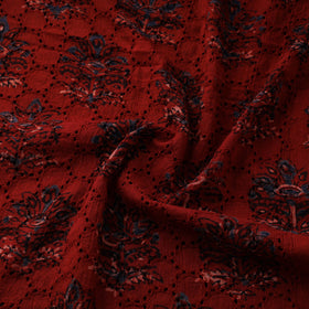 Natural Dyed Ajrakh Hand Block Print Cotton Hakoba Fabric 74