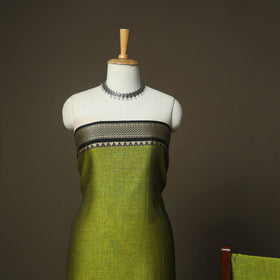 Green - Dharwad Woven Mercerised Cotton 3pc Unstitched Dress Material Suit Set 17