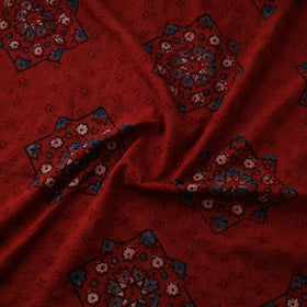 Natural Dyed Ajrakh Hand Block Print Cotton Hakoba Fabric 75