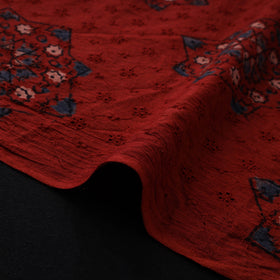Natural Dyed Ajrakh Hand Block Print Cotton Hakoba Fabric 75