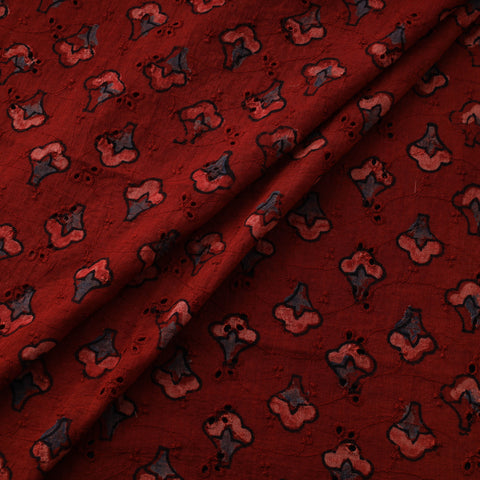 Natural Dyed Ajrakh Hand Block Print Cotton Hakoba Fabric 76