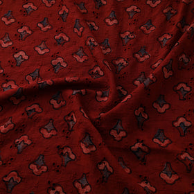 Natural Dyed Ajrakh Hand Block Print Cotton Hakoba Fabric 76