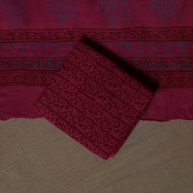 Bagh Hand Block Print Cotton 3pc Unstitched Dress Material Suit Set 36