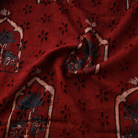 Natural Dyed Ajrakh Hand Block Print Cotton Hakoba Fabric 77