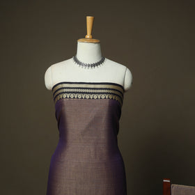 Brown - Dharwad Woven Mercerised Cotton 3pc Unstitched Dress Material Suit Set 21