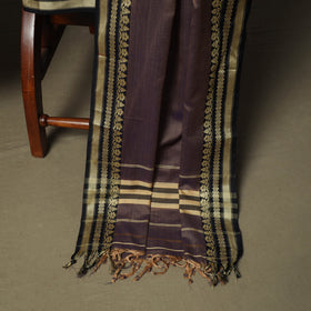 Brown - Dharwad Woven Mercerised Cotton 3pc Unstitched Dress Material Suit Set 21