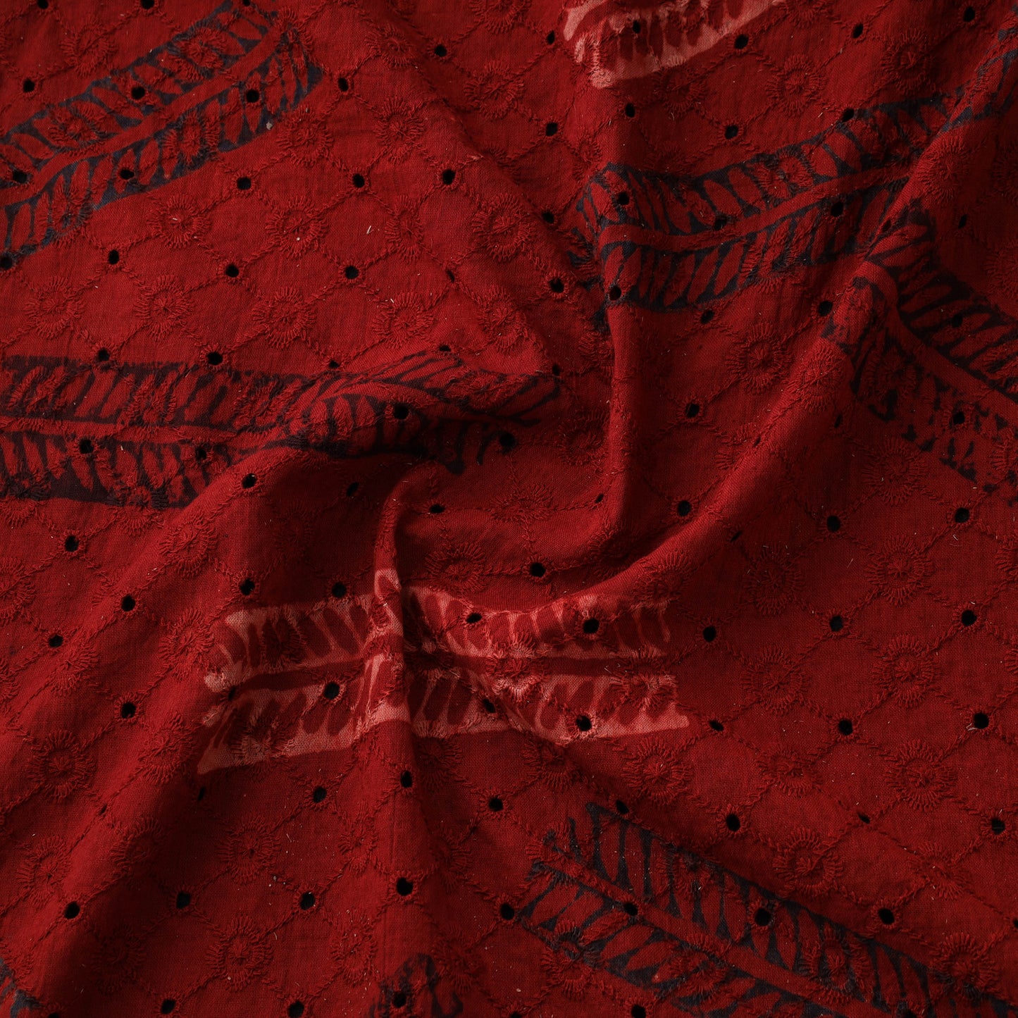 Natural Dyed Ajrakh Hand Block Print Cotton Hakoba Fabric 79
