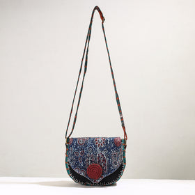  Handmade Gamcha Fabric Embroidered Canvas Cotton Sling Bag 