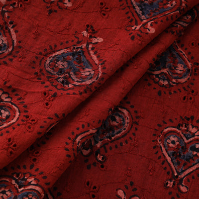 Natural Dyed Ajrakh Hand Block Print Cotton Hakoba Fabric 80