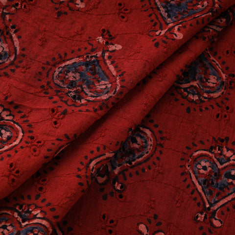 Natural Dyed Ajrakh Hand Block Print Cotton Hakoba Fabric 80