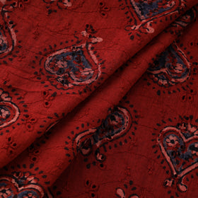 Natural Dyed Ajrakh Hand Block Print Cotton Hakoba Fabric 80