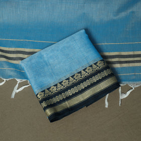 Blue - Dharwad Woven Mercerised Cotton 3pc Unstitched Dress Material Suit Set 22