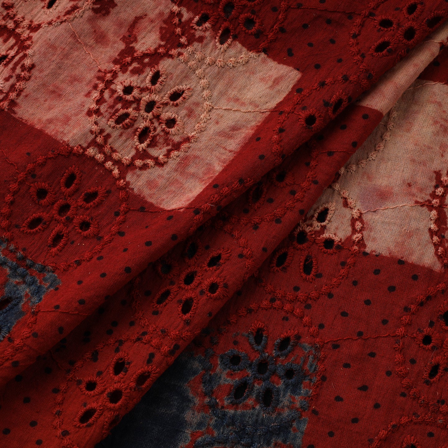 Natural Dyed Ajrakh Hand Block Print Cotton Hakoba Fabric 81