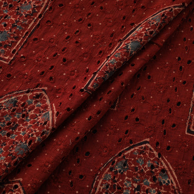 Natural Dyed Ajrakh Hand Block Print Cotton Hakoba Fabric 82